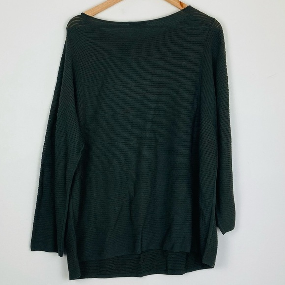 Lafayette 148 semi sheer olive green relaxed fit viscose shirt. Size XL - Picture 3 of 5